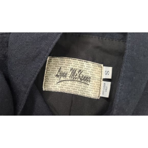 Lynn Mckenna Small Military Style Crop Jacket Blue Mandarin Collar Button Down - Picture 10 of 10